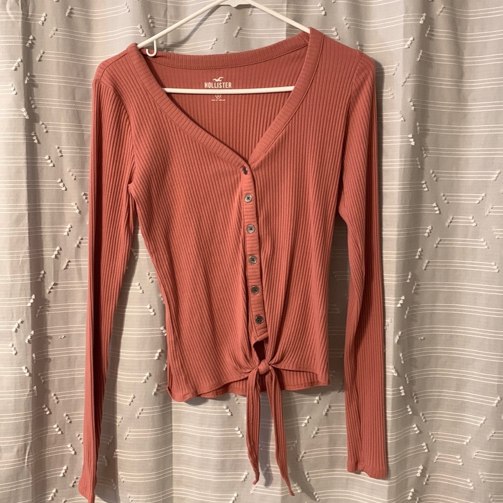 Long Sleeve Pink Hollister Shirt